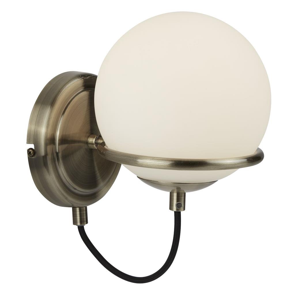 Searchlight Sphere Antique Brass 1 Wall Light
