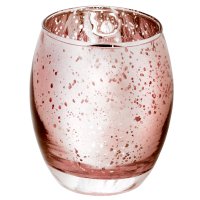 Glass Large Candle Holder Rose Gold - 75 x 90mm