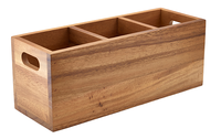Acacia Wood 3 Compartment Cutlery Box