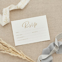 Gold Rsvp Invitations - Pack of 20