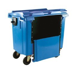 1100L WHEELIE BIN DROP FRONT DOOR BLUE (FLAT LID)