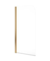 LUNAR SB1 6MM RADIUS BATH SCREEN 1400MM H X 800MM BRUSHED GOLD