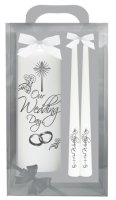 Wedding Candle 8 inch Gift Boxed/White   (86614)