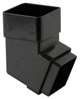 65mm Square 112.5 degree Offset Downpipe Bend Black