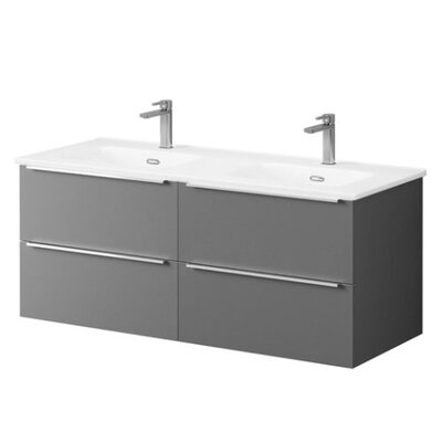 Kara 1200cm 2 Drawer Wall Hung Unit Matt Grey