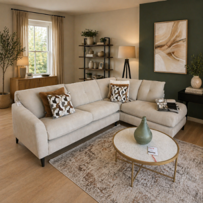 Molly Corner Chaise Sofa - Grey 