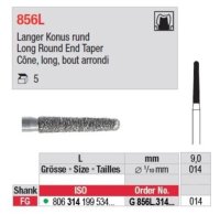 Edenta White Tiger Bur Round End Taper Coarse 014