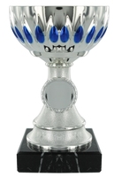 11cm Plastic Silver Cup with Blue