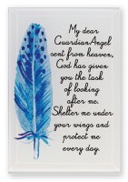 Glass Plaque - Guardian Angel   (32365)