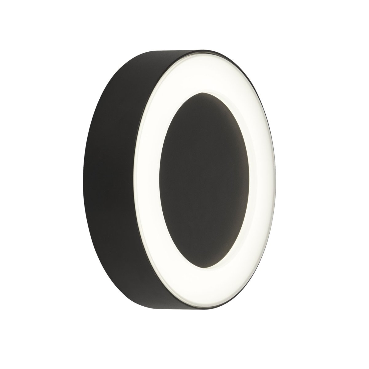 Searchlight Norwich Outdoor Round LED Wall Light Black