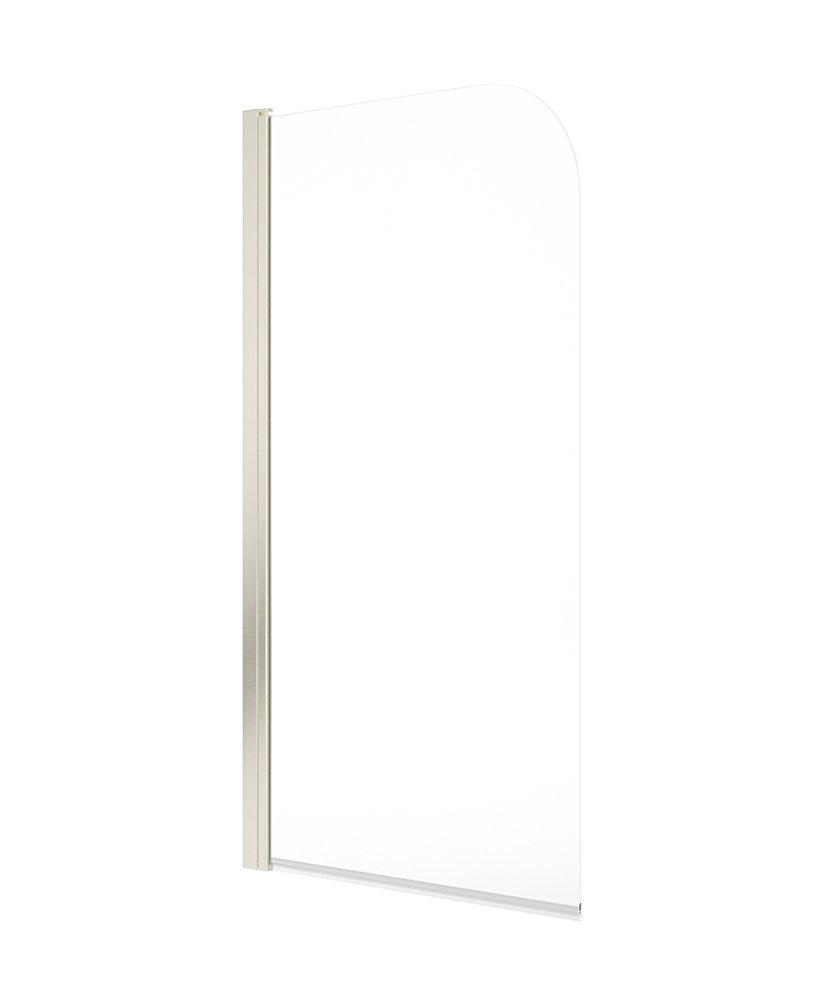 LUNAR SB1 6MM RADIUS BATH SCREEN 1400MM H X 800MM BRUSHED NICKEL