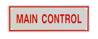 Main Control Sign, 6" (W) x 2" (H), Aluminum
