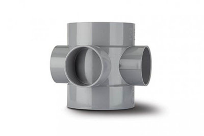 Polypipe SE60 Grey Double Socket Boss Pipe