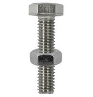 Hex Head Bolt and Nut Stainless Steel M10 x 50 Pack of 2