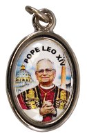 Medal - Oxidised/Pope Leo 14th Picture   (1525/POPE LEO)