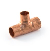 28mm x 15mm x 15mm Red Tee End Feed