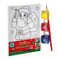 Christmas Design Canvas & Paint Set - Santa Claus