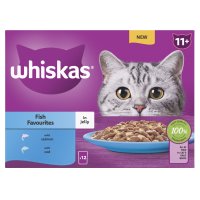 Whiskas Pouch 11 Plus Cat Fish Favourites in Jelly 4x12x85gm - DIS