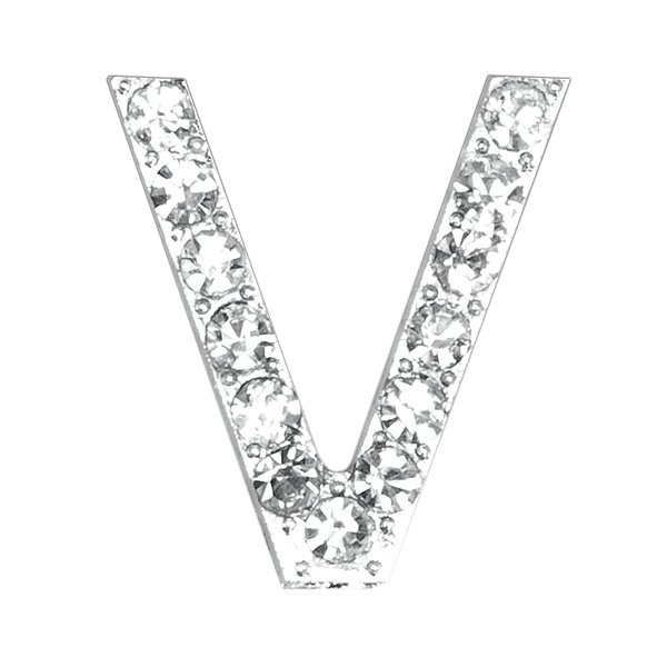 Small Diamante Letter "V"- 20mm