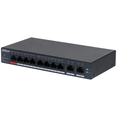 Dahua CS4010-8GT-110 cloud managed PoE switch showing front RJ45 ports