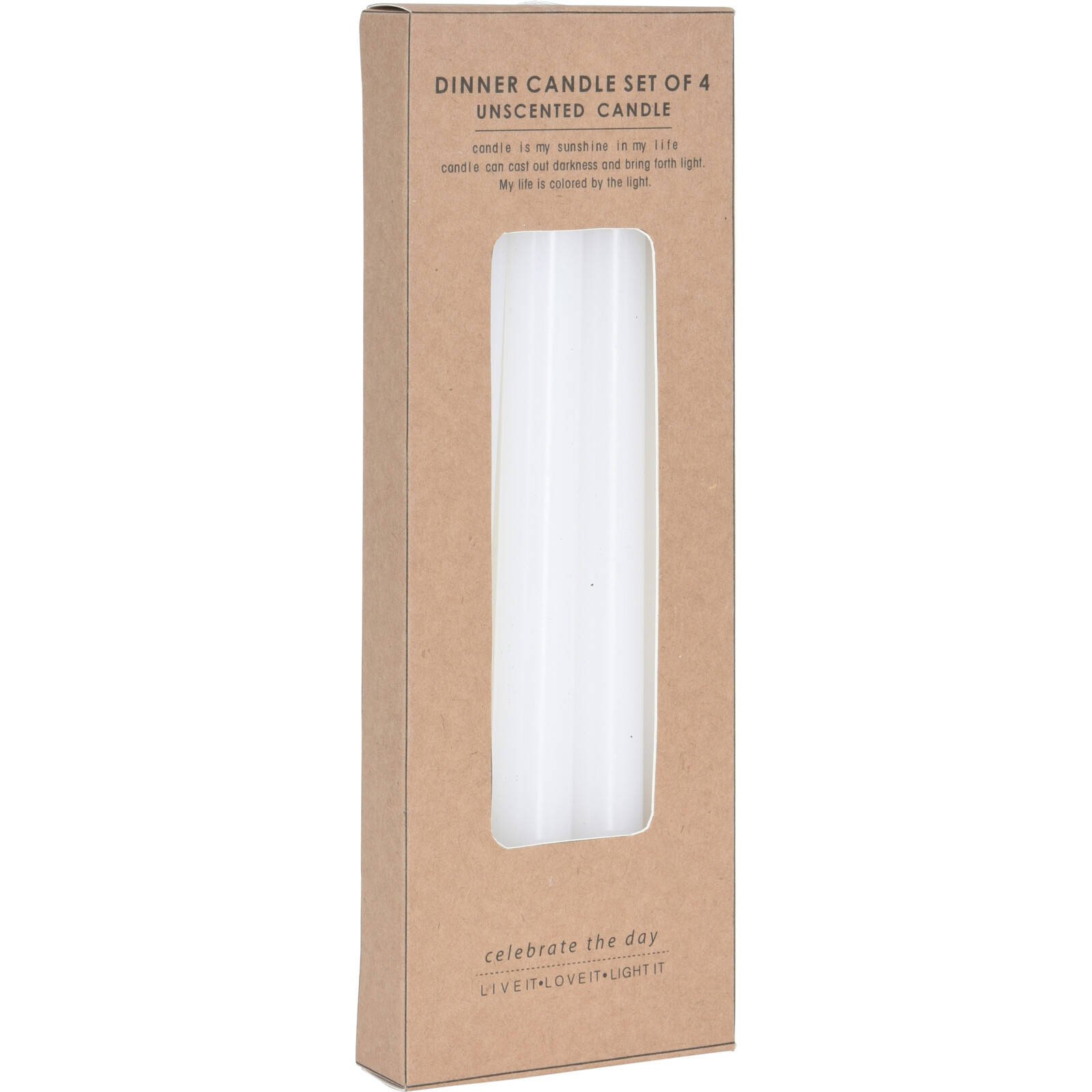 Dinner Candles Set of 4 White