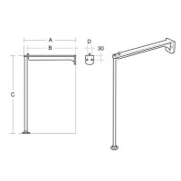 CLEANER SINK LEGS & BEARERS PAIR S9233MY STAINLESS STEEL
