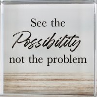 Glass Block Paperweight/The Possibility (50682)