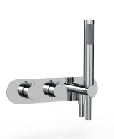 QUANTUM ROUND HORIZONTAL DUAL CONTROL CONCEALED THERMOSTATIC SHOWER VALVE