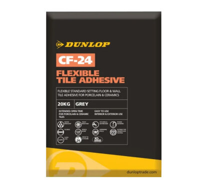 Dunlop CF-24 Standard Set Flexible Tile Adhesive Grey