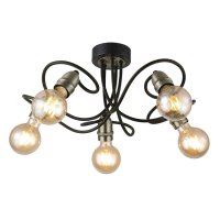 3L VINTAGE STYLE SEMI FLUSH FITTING IN BLACK & ANT