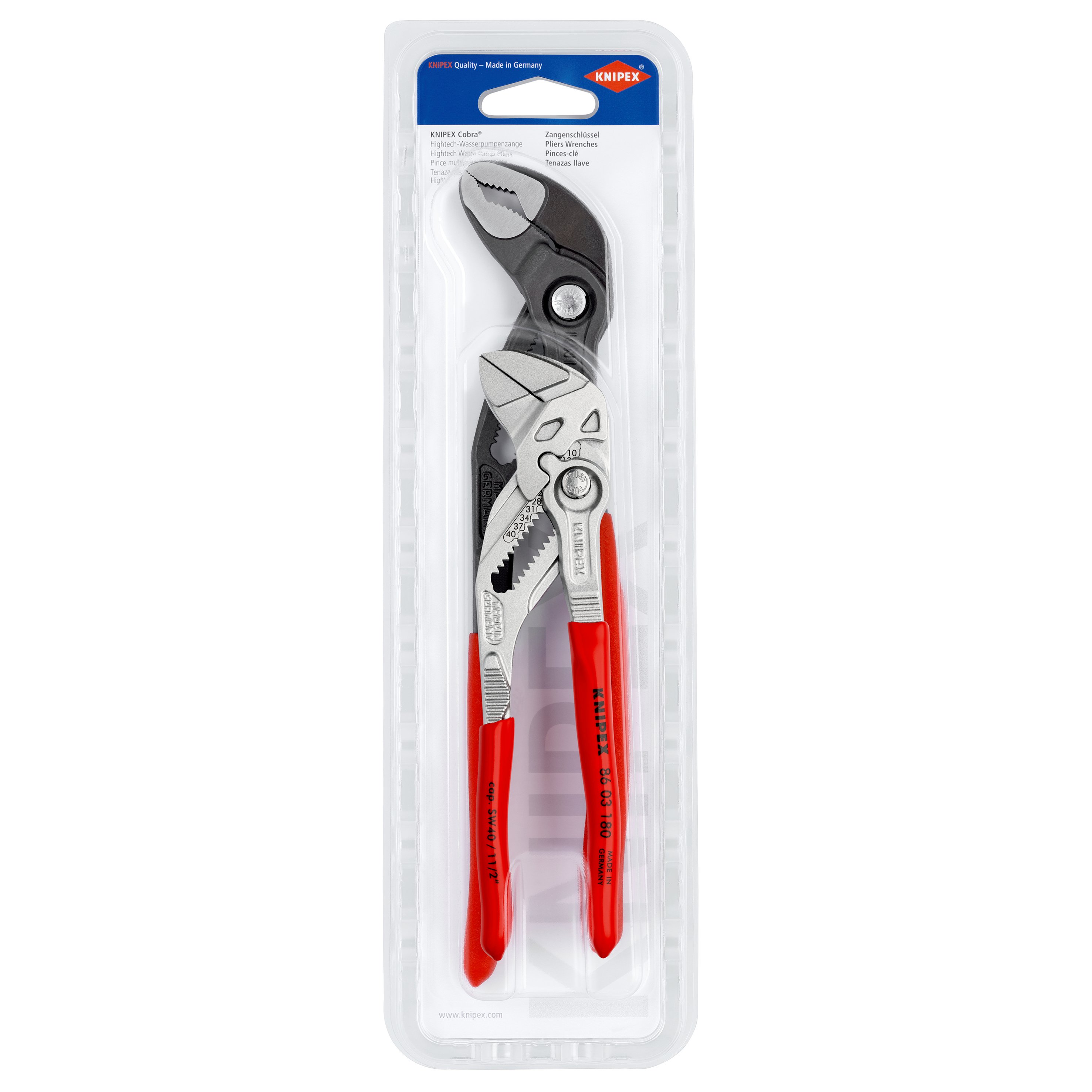 Knipex Set of Pliers (1 x 86 03 180, 1 x 87 01 250mm) 00 31 20 V03 
