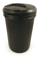 Plastic Dustbin with Lid - Black 80L