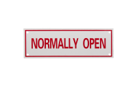 "Normally Open" Sign, 6" x 2", Aluminum
