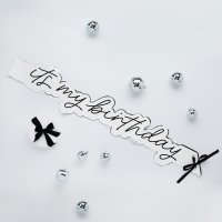 Silver 'It's My Birthday' Paper Sash
