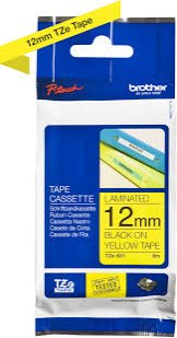 12mm Black on Yellow Brother Tape