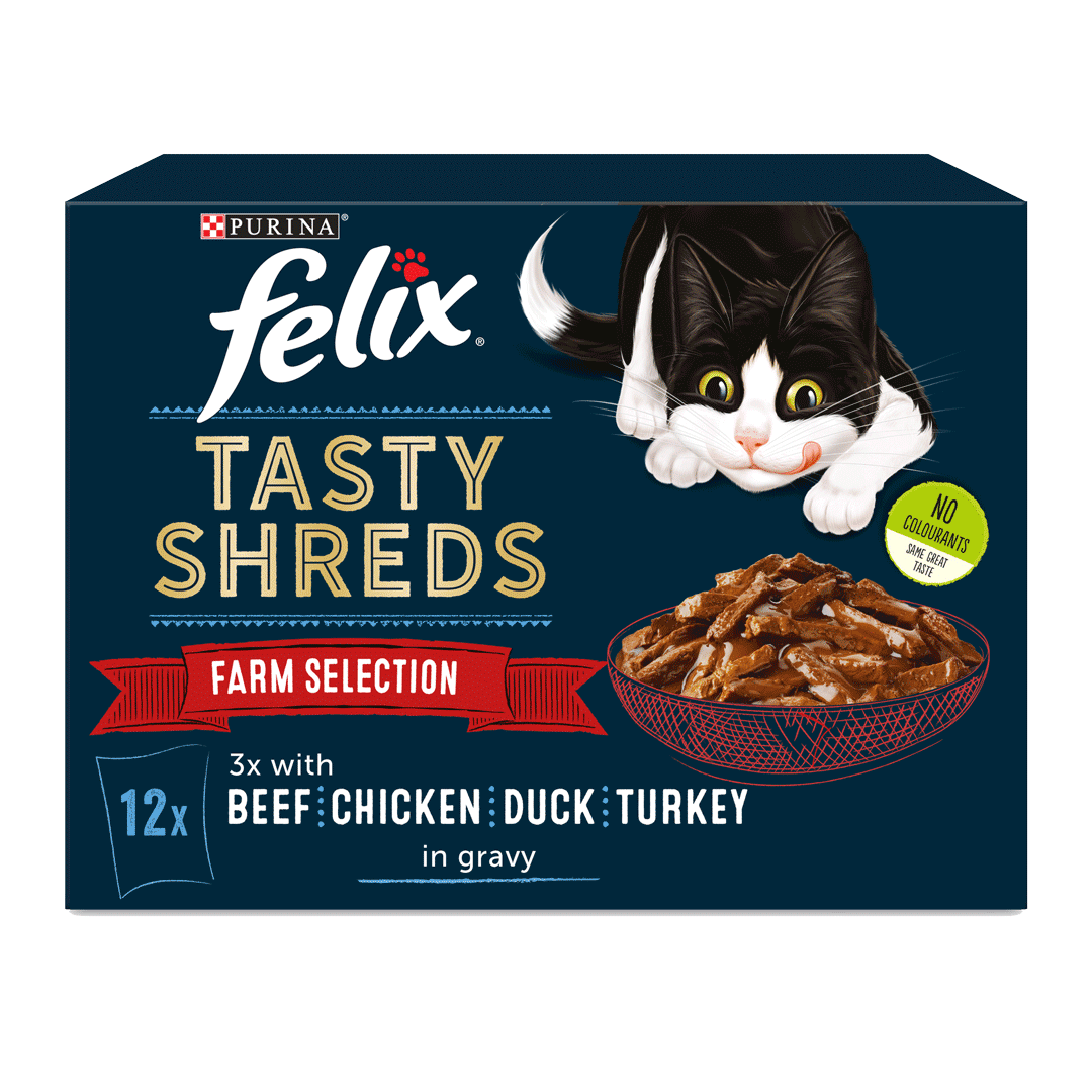 Felix Tasty Shreds Farm Selection in Gravy 4x12x80g