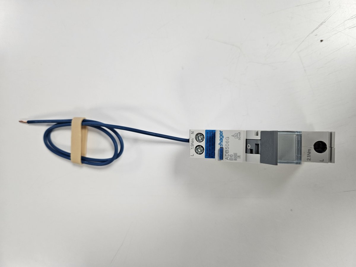 Hager 10A 1P+N B Curve 30mA Type A RCBO ADB510G