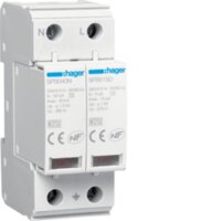 HAGER 2P SURGE PROTECTION DEVICE PLUGGABLE 15KA CLASS 2 EOL INDICATOR