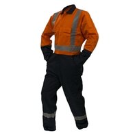 820022-Ripstop Overalls Day/Night  Orange/Navy