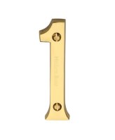 C1560-1-PB - Heritage Brass Numeral 1 Face Fix 76mm (3") Polished Brass Finish