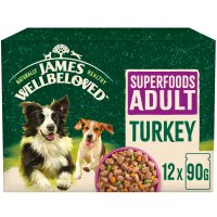 James Wellbeloved Dog Adult Superfood Turkey in Gravy Pouch 12x90g