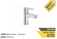 CORE BASIN MIXER CHROME