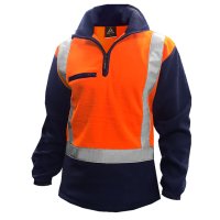 Hi-Vis Polar Fleece, D/N, 360gsm, Orange/Navy