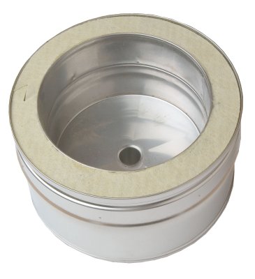 Inox dubbelwandig dop met afloop Ø250