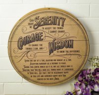Wood Barrel Prayer Plaque/Serenity Prayer   (AG57132)