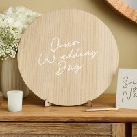 Wooden 'Our Wedding Day' Guestbook & Sign Set