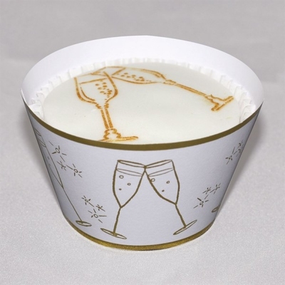 2291 CUPCAKE WRAP-CHAMPGNE-WH/GLD12pk