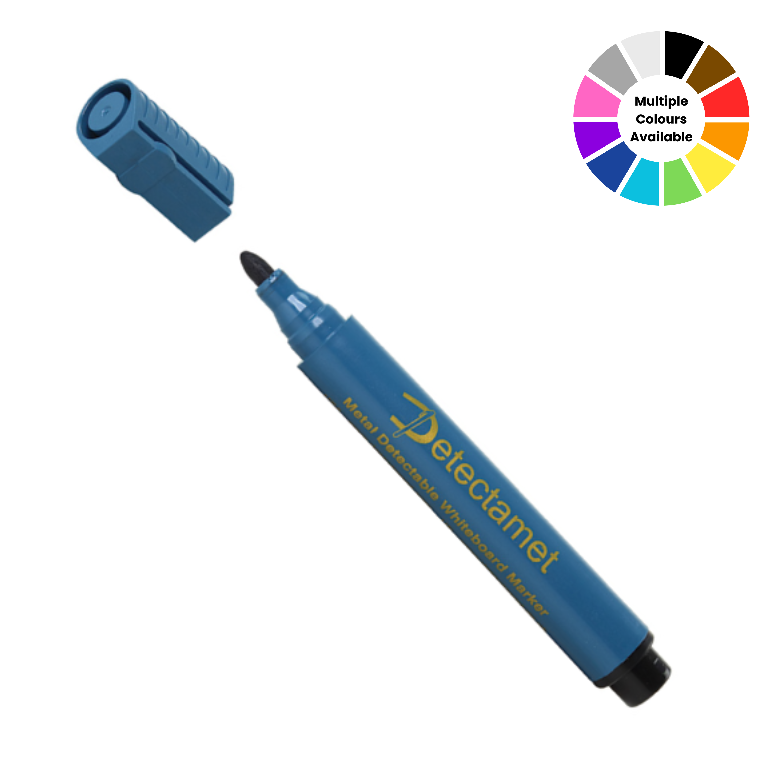 Metal Detectable Whiteboard Marker, Bullet Tip  Non-Retractable
