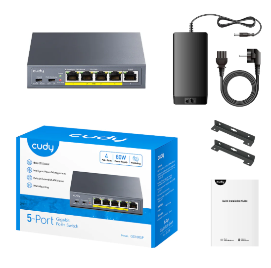 Cudy 5 Port Gigabit PoE + Switch GS1005P