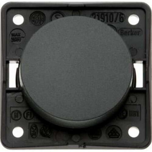 Berker One Way Rocker Switch
(Matt Anthracite)